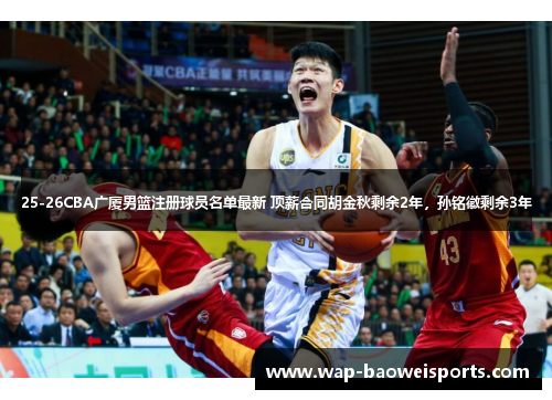 25-26CBA广厦男篮注册球员名单最新 顶薪合同胡金秋剩余2年，孙铭徽剩余3年
